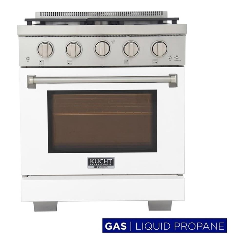 Pemberly Row 30" Propane Gas Range in White with True Simmer Burners