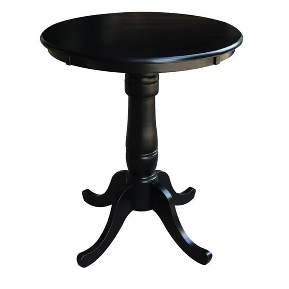 Pemberly Row 30" Round Counter Height Dining Table in Black