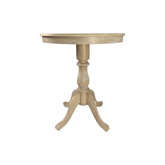 Pemberly Row 30" Round Pedestal Bar Table in Natural Driftwood