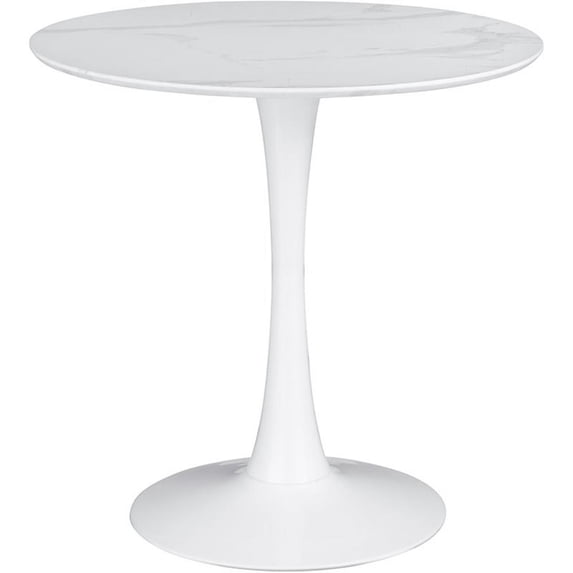 Pemberly Row 30" Round Pedestal Dining Table in White Finish