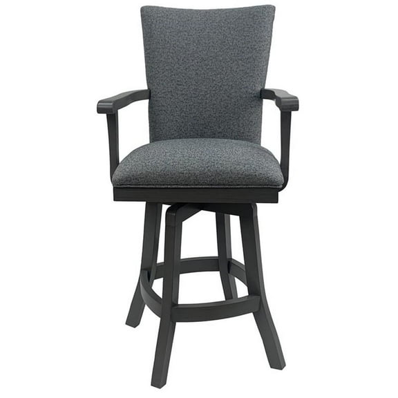 Pemberly Row 30" S-Base Swivel Wood Bar Stool in Aqua Marine Blue