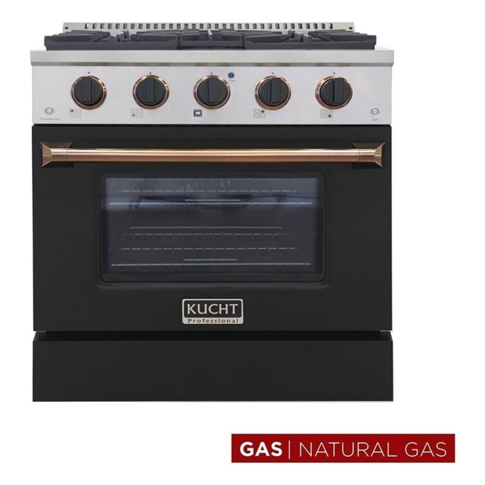 Pemberly Row 30" Stainless Steel Natural Gas Range in Rose Gold and Silver