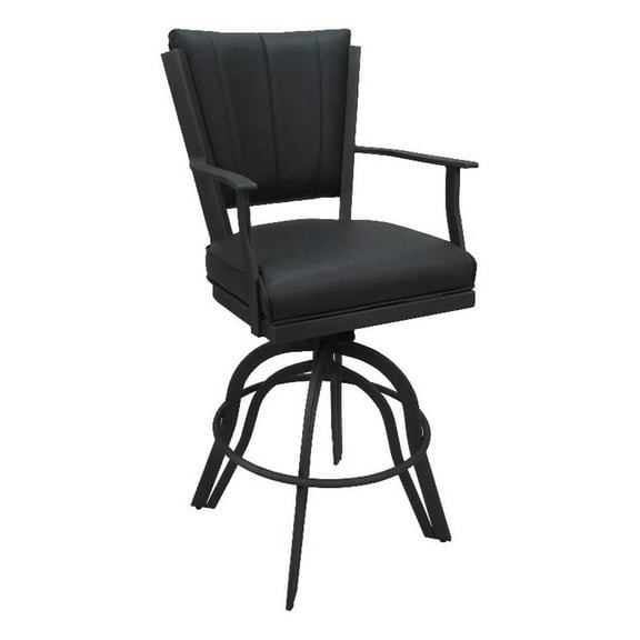 Pemberly Row 30" Swivel Metal Bar Stool - Gray Vinyl - Gray Frame