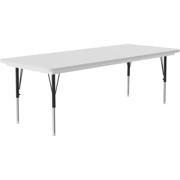 Pemberly Row 30"W x 96"D Blow-Molded Resin Activity Table Gray Granite