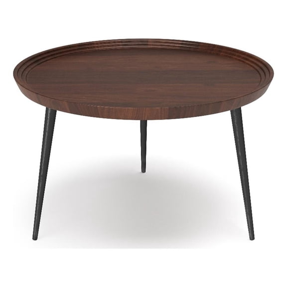 Pemberly Row 30 in Metal Coffee Table in Cognac Finish with Tray Top