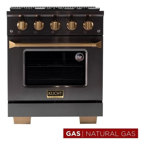 Pemberly Row 30-in Natural Gas Range in Titanium Stainless Steel