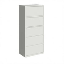 Pemberly Row 30-in Wide 5 Drawer Metal Lateral Filing Cabinet White