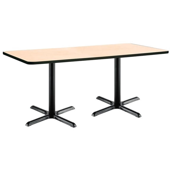 Pemberly Row 30" x 72" Conference Table - Natural Top - Black X-Base