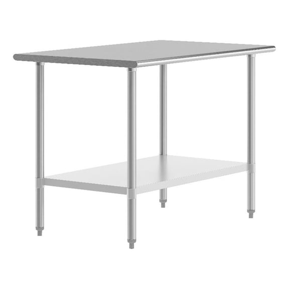 Pemberly Row 30x48 Stainless Steel 18 Gauge Work Table with Undershelf