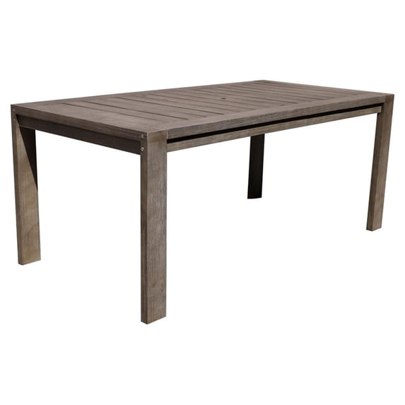 Pemberly Row 30x70" Modern Eucalyptus Wood Dining Table in Brown Finish