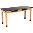 thumbnail image 1 of Pemberly Row 30x60" Solid Ash Wood Science Lab Table with Chem-Res Top in Black, 1 of 1
