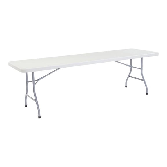 Pemberly Row 30x96" Modern Plastic Heavy Duty Folding Table in Speckled Gray