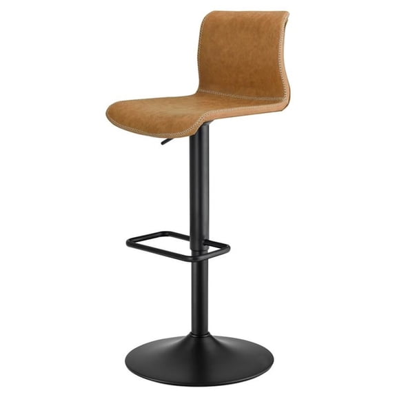 Pemberly Row 31.5" PU Leather Bar Stool in Brown/Black (Set of 2)