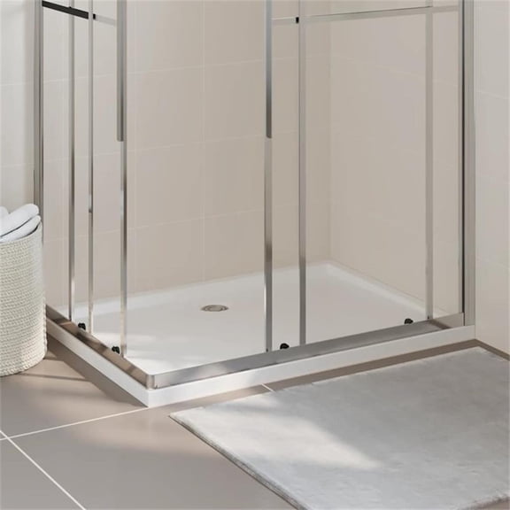 Pemberly Row 31.5"X43.3" Rectangular Abs Shower Base Tray in White