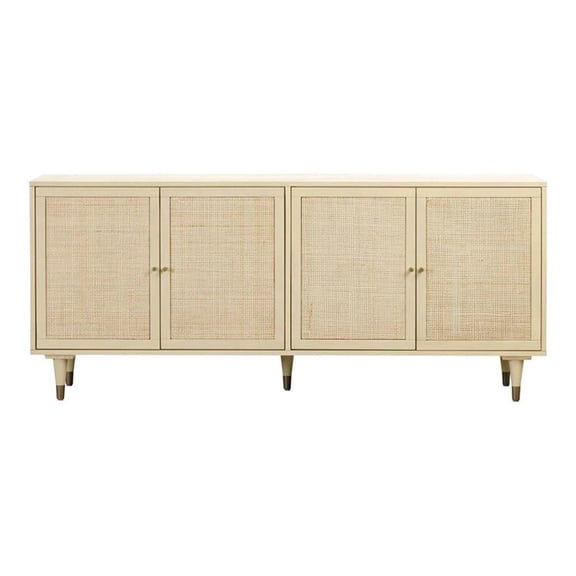 Pemberly Row 31"H Storage Modern Wood Sideboard in Buttermilk Cream