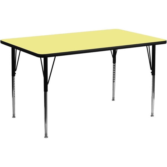 Pemberly Row 31" x 30" X 72" Thermal Fused Top Activity Table in Yellow