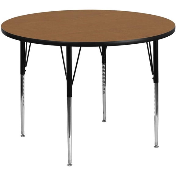 Pemberly Row 31" x 42" Round Thermal Fused Laminate Top Activity Table in Oak