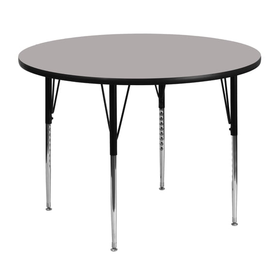 Pemberly Row 31" x 48" Round High Pressure Top Activity Table in Gray