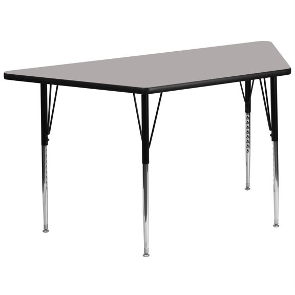 Pemberly Row 31" x 58" Trapezoid High Pressure Top Activity Table in Gray