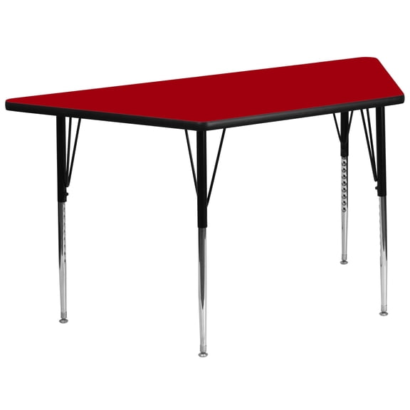 Pemberly Row 31" x 58" Trapezoid Thermal Fused Top Activity Table in Red