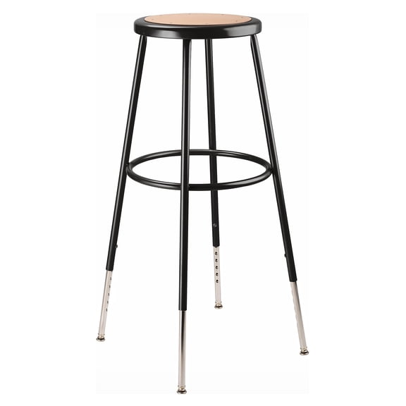 Pemberly Row 32-39" Height Adjustable Modern Metal Heavy Duty Stool in Black