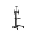 thumbnail image 1 of Pemberly Row 32"-70" Mobile A/V and TV Cart with Component/Webcam Shelf Black, 1 of 7