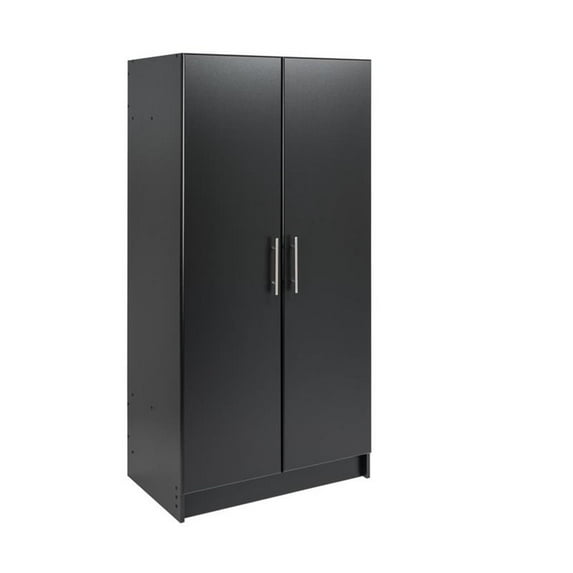Pemberly Row 32" Contemporary Wardrobe Cabinet in Black