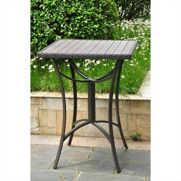 Pemberly Row 32" Patio Pub Table in Chocolate