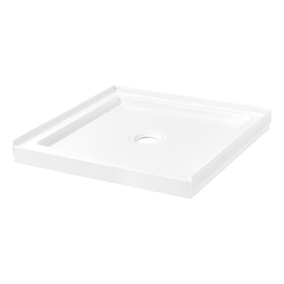 Pemberley Row Fiberglass White Shower Base Square Textured 32" x 32"