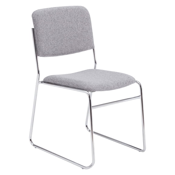 Pemberly Row 33" Modern Fabric Padded Signature Stack Chair in Classic Gray