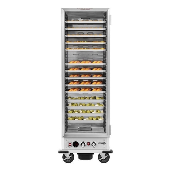 Pemberly Row 33" Non-Insulated Glass Door Heated Holding/Proofing Cabinet Silver