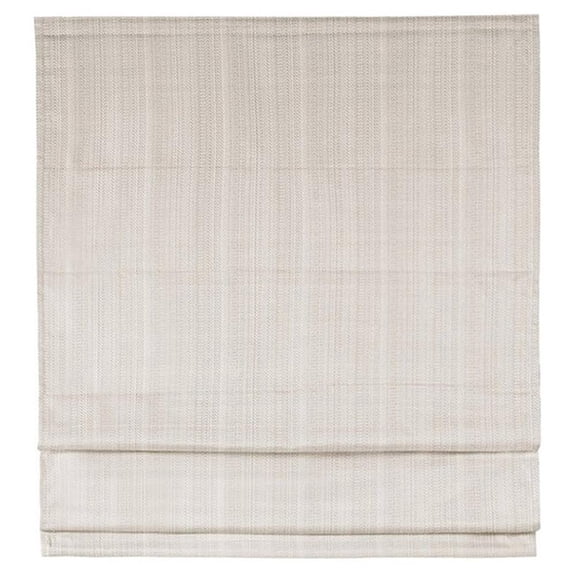 Pemberly Row 33" Polyester Basketweave Room Darkening Roman Shade in Ivory