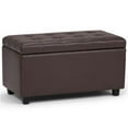 thumbnail image 1 of Pemberly Row 34 in. W Rectangle Storage Ottoman in Chocolate Brown Faux Leather, 1 of 6