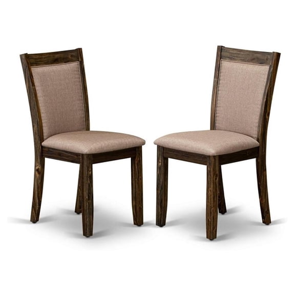 Pemberly Row 36.8" Wood Dining Chairs in Jacobean/Gray (Set of 2)