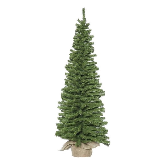 Pemberly Row 36" Contemporary PVC Pine Artificial Christmas Tree in Green