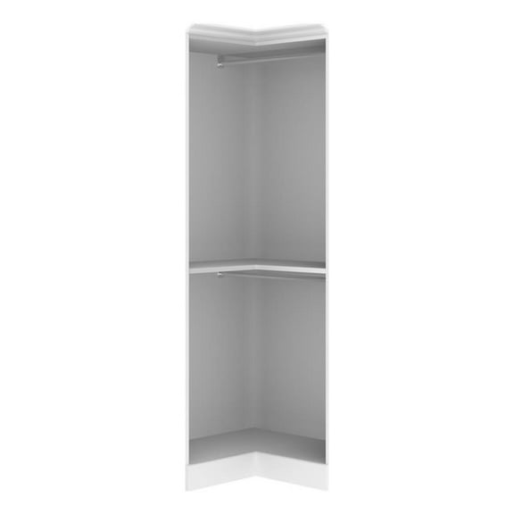 Pemberly Row 36" Corner Contemporary Engineered Wood Closet Organizer in White