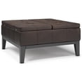 thumbnail image 1 of Pemberly Row 36" Faux Air Leather Coffee Table Ottoman in Distressed Brown, 1 of 8