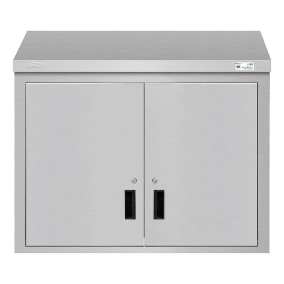 Pemberly Row 36" Kitchen Wall Cabinet with Hinged Doors & 2 shelves in Steel