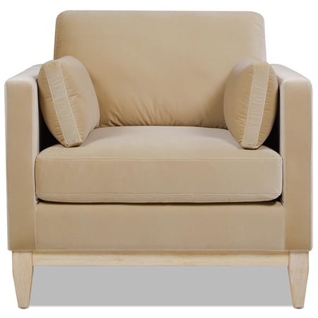 Pemberly Row 36" Modern Farmhouse Arm Chair Fawn Brown Performance Velvet
