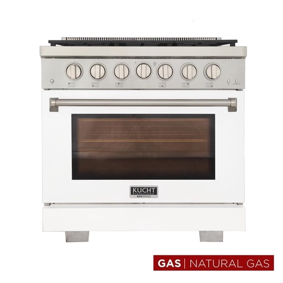 Pemberly Row 36" Natural Gas Range in White with True Simmer Burners