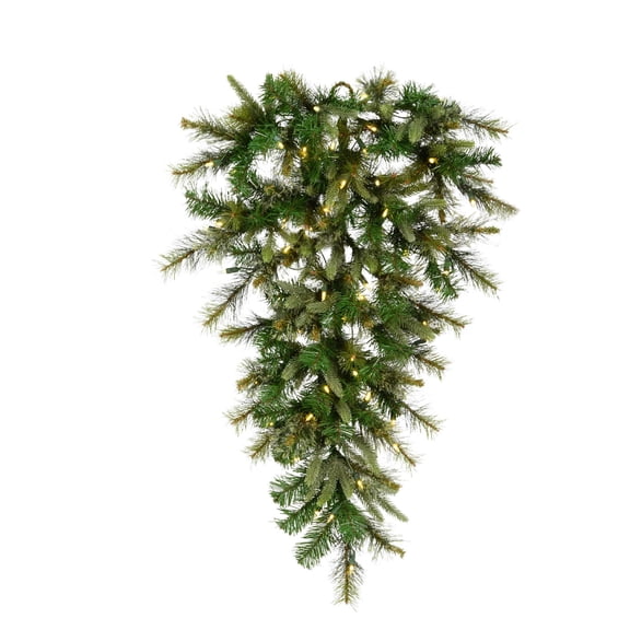 Pemberly Row 36" PE Cashmere Artificial Christmas Teardrop with LED Lights