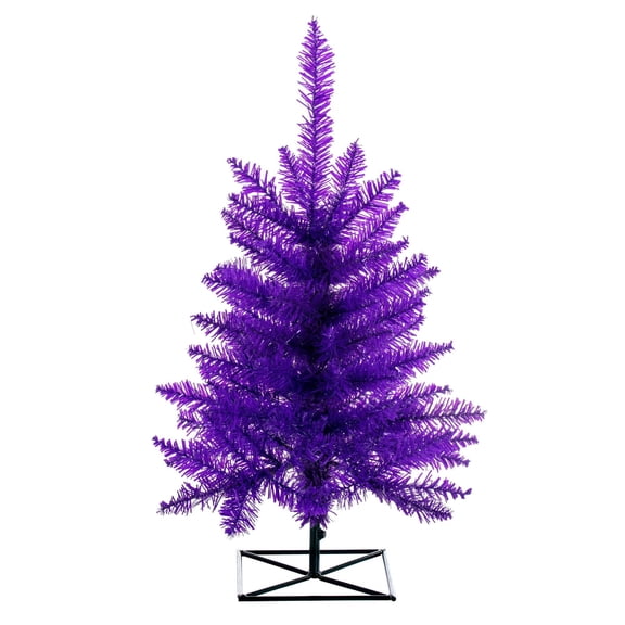 Pemberly Row 36" Plastic Fir Unlit Artificial Christmas Tree in Purple