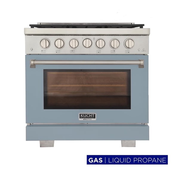 Pemberly Row 36" Propane Gas Range in Light Blue with True Simmer Burners