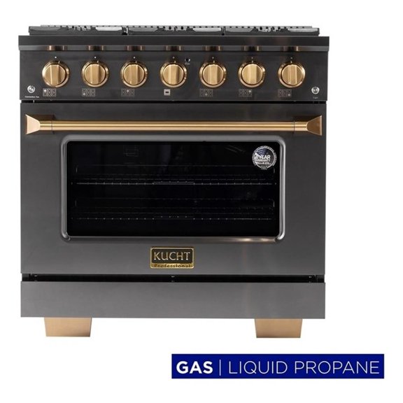 Pemberly Row 36" Propane Gas Range in Titanium Stainless Steel