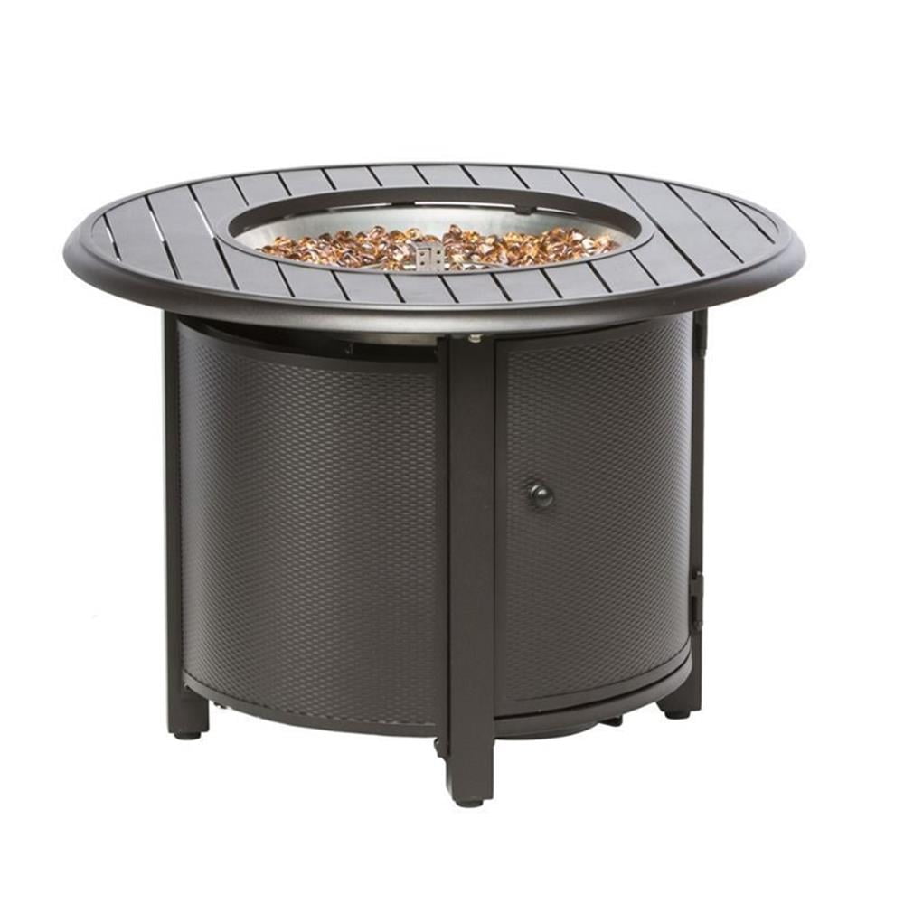 Pemberly Row 36" Round Gas Fire Pit with Burner Kit