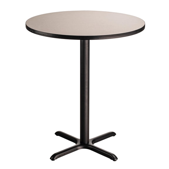 Pemberly Row 36" Round Modern Wood Cafe Table with X-Base in Gray Nebula