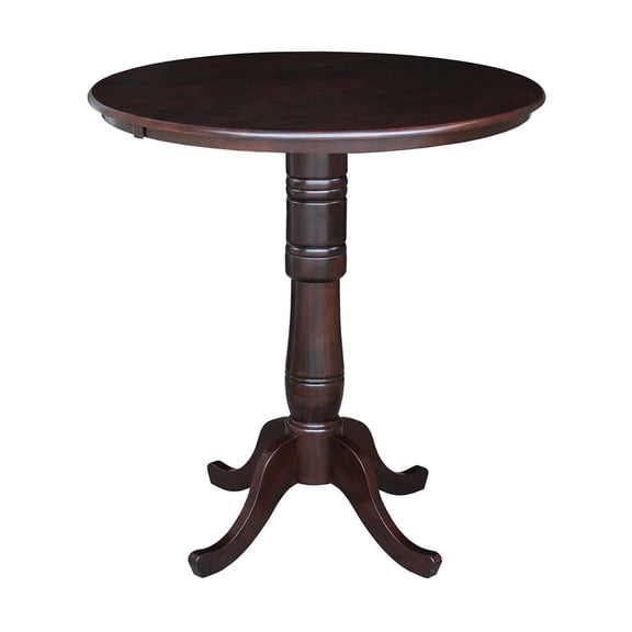 Pemberly Row 36" Round Pub Table in Rich Mocha