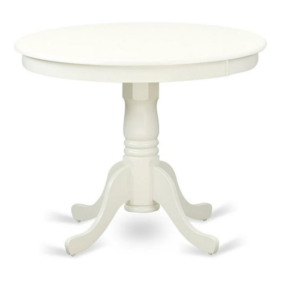 Pemberly Row 36" Round Wood Dining Table in Linen White