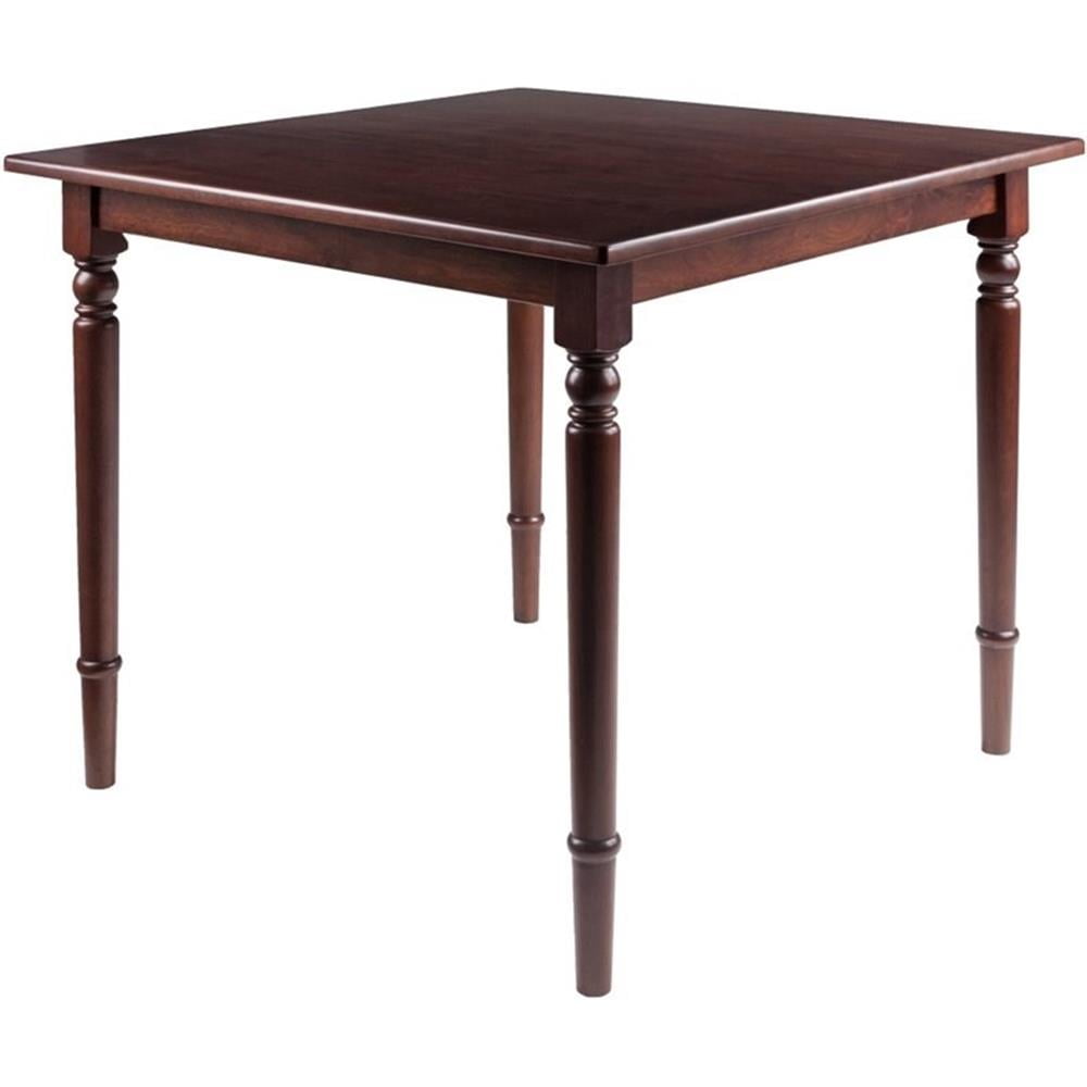Walnut Square Solid Wood Dining Table with Turned Legs