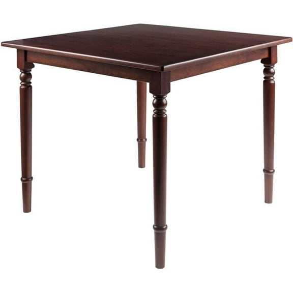 Pemberly Row 36" Square Transitional Solid Wood Dining Table in Walnut